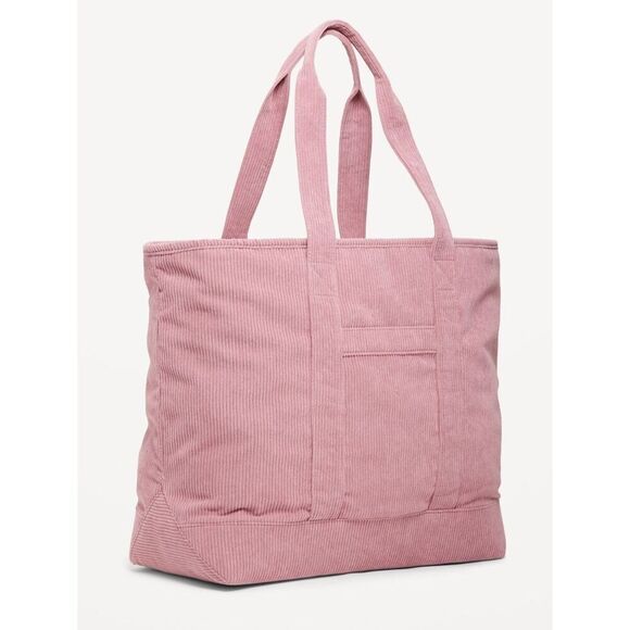 Old Navy Women's One Size Dried Rose Mauve Corduroy Weekender Tote Bag - Picture 8 of 8